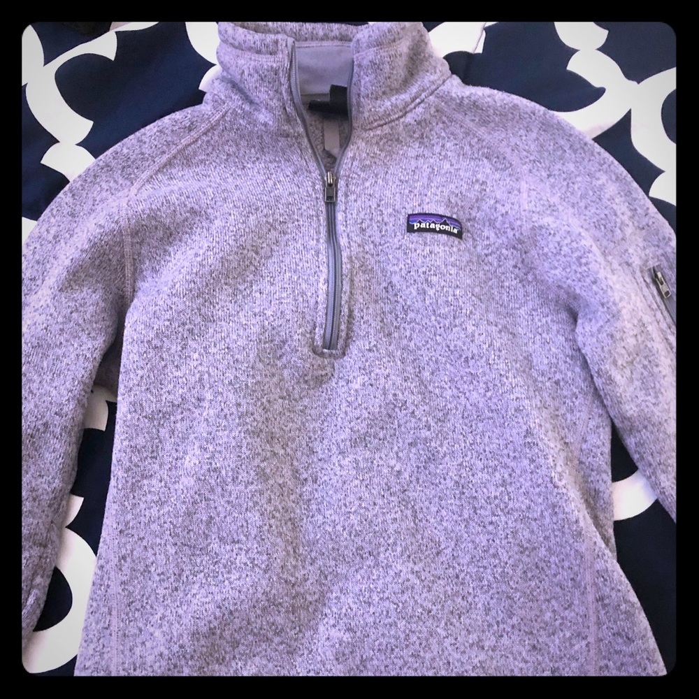 Patagonia Smokey violet heathered lilac better sweater 1/4 zip pull over medium
